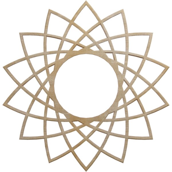 Ekena Millwork Eleanor Wood Fretwork Pierced Ceiling Medallion, Hickory, 16"OD x 6 1/8"ID x 1/4"T CMWP16X16X0250EAHI - main
